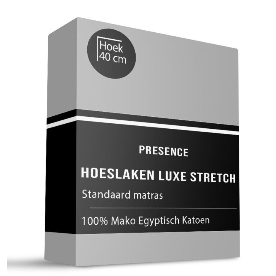 Hoeslaken - Mako Jersey Katoen - 180x200cm - Grijs - Presence - Dekbed-Discounter.nl afbeelding 