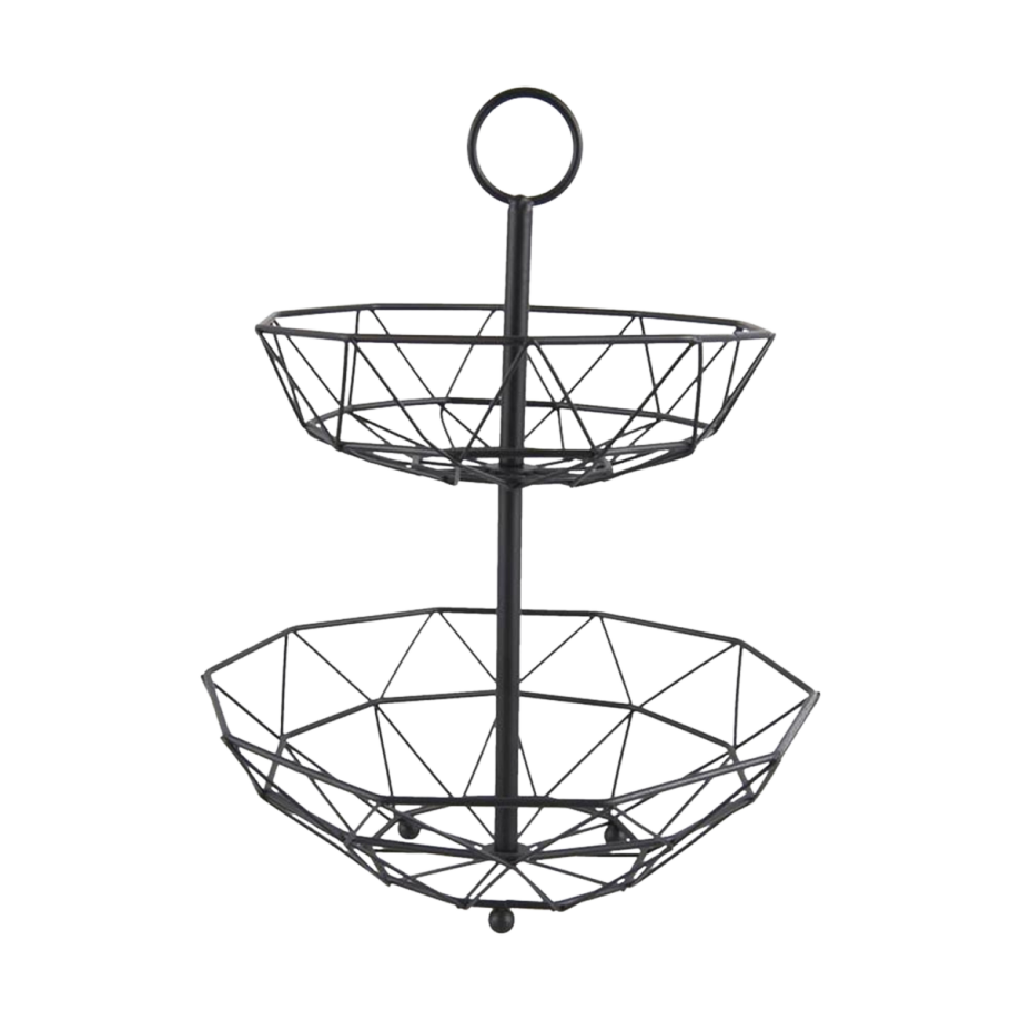 Diamond fruitmand - 2 lagen - Zwart Diamond fruitmand - 2 lagen - Zwart afbeelding 1