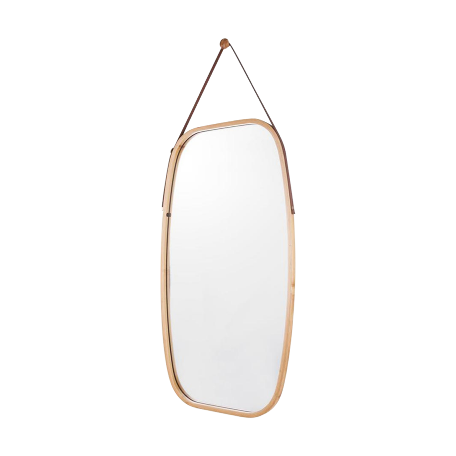 Native bamboe wandspiegel naturel - large 43 x 74 cm Native bamboe wandspiegel naturel - large 43 x 74 cm afbeelding 1