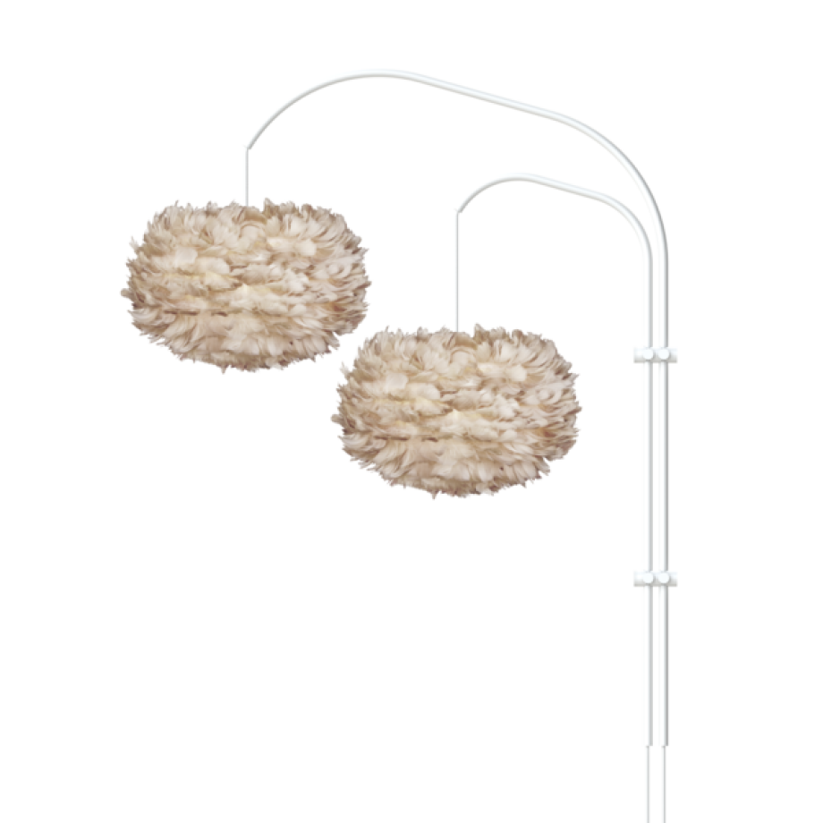 Willow Wall double white wandlamp met eos medium light brown Willow Wall double white wandlamp met eos medium light brown afbeelding 1