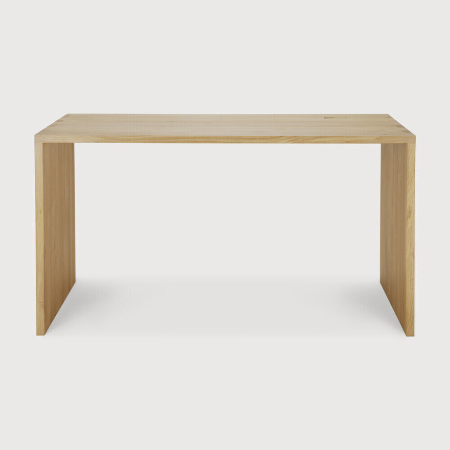 Ethnicraft Bureau 'U' Gevernist Eikenhout, 160 x 80cm, kleur Naturel afbeelding 