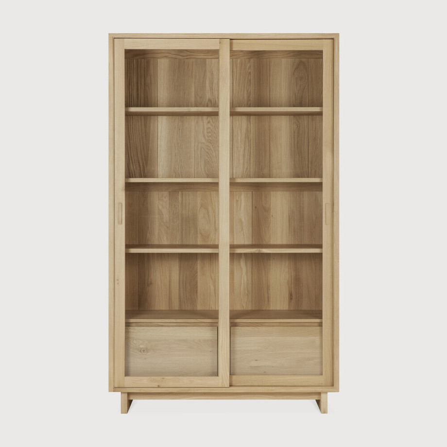 Ethnicraft Vitrinekast 'Wave' Geolied Eikenhout, 183 x 110cm afbeelding 
