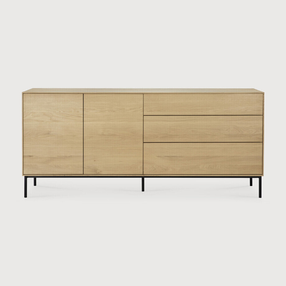 Ethnicraft Dressoir 'Whitebird' Gevernist Eikenhout, 180cm, kleur Naturel Ethnicraft Dressoir 'Whitebird' Gevernist Eikenhout, 180cm, kleur Naturel afbeelding