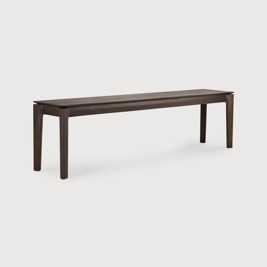 Ethnicraft Eetkamerbank 'Bok' Gevernist Eikenhout, 166cm, kleur Bruin afbeelding 1