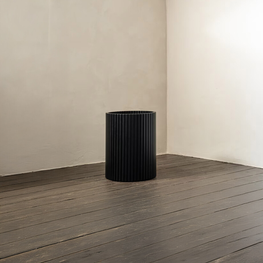 Ethnicraft Prullenbak 'Roller Max' Mahoniehout, kleur Zwart Ethnicraft Prullenbak 'Roller Max' Mahoniehout, kleur Zwart afbeelding 1