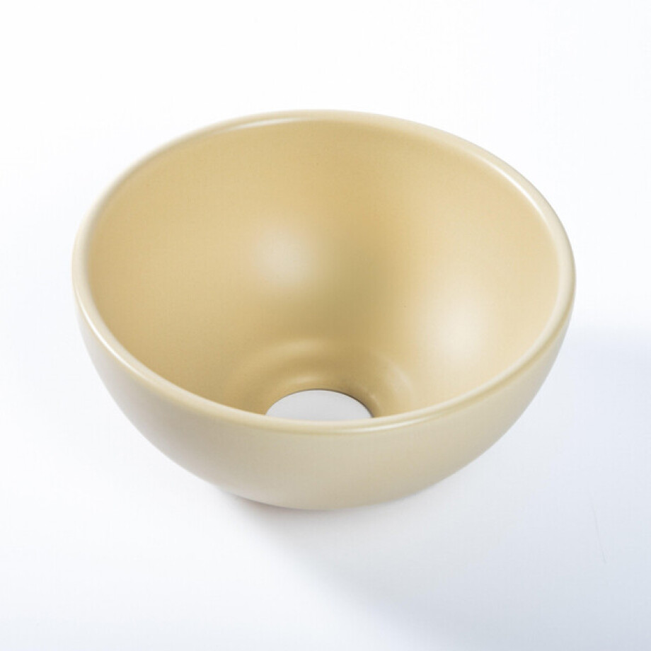 QeramiQ Dely Waskom - 20x20x9cm - keramiek - rond- beige SW1102406 afbeelding 1