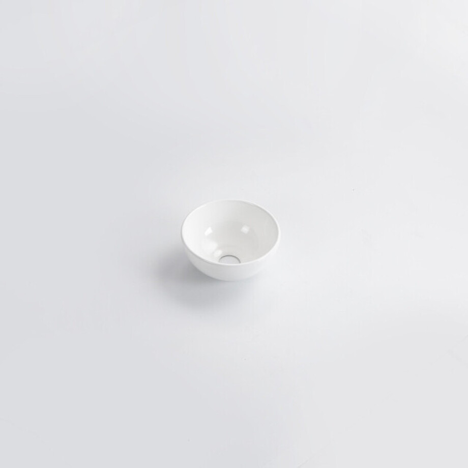 QeramiQ Dely Waskom - 20x20x9cm - rond - keramiek - glans wit QeramiQ Dely Waskom - 20x20x9cm - rond - keramiek - glans wit afbeelding 1