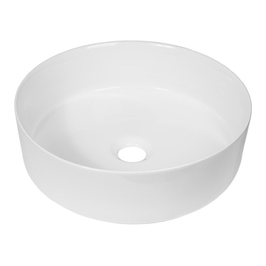 QeramiQ Dely waskom - 36x36x12cm - zonder overloop - rond - keramiek - glans wit SW241491 afbeelding 1