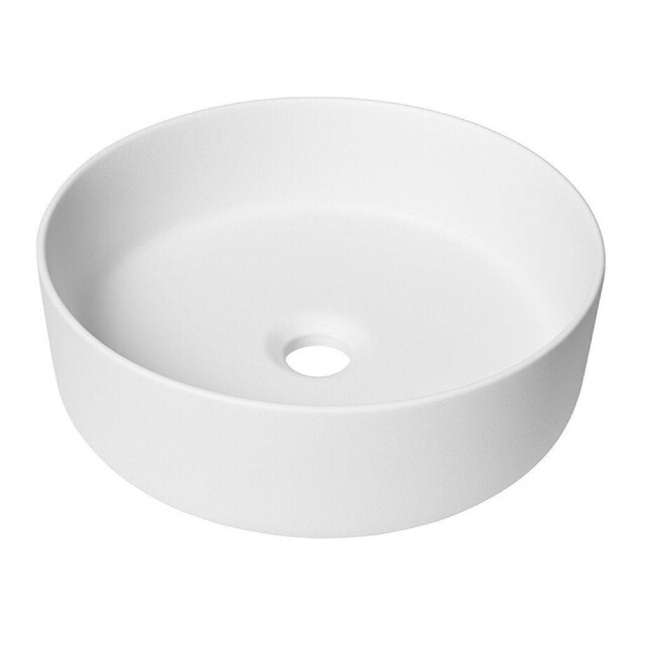 QeramiQ Dely waskom - 36x36x12cm - zonder overloop - rond - keramiek - mat wit SW1244987 QeramiQ Dely waskom - 36x36x12cm - zonder overloop - rond - keramiek - mat wit SW1244987 afbeelding 1