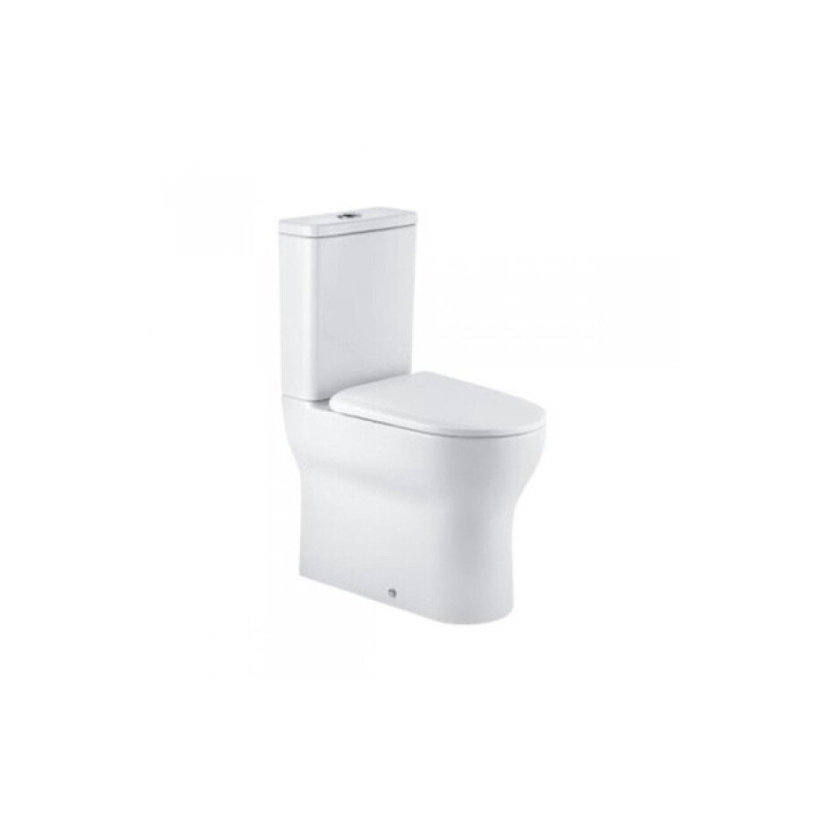 QeramiQ Winner toiletset - 36.6x64.6x87.7cm - staand - verhoogd +6cm - spoelrandloos - met duoblok reservoir - softclose zitting - keramiek - glans wit 144921004cx afbeelding 1