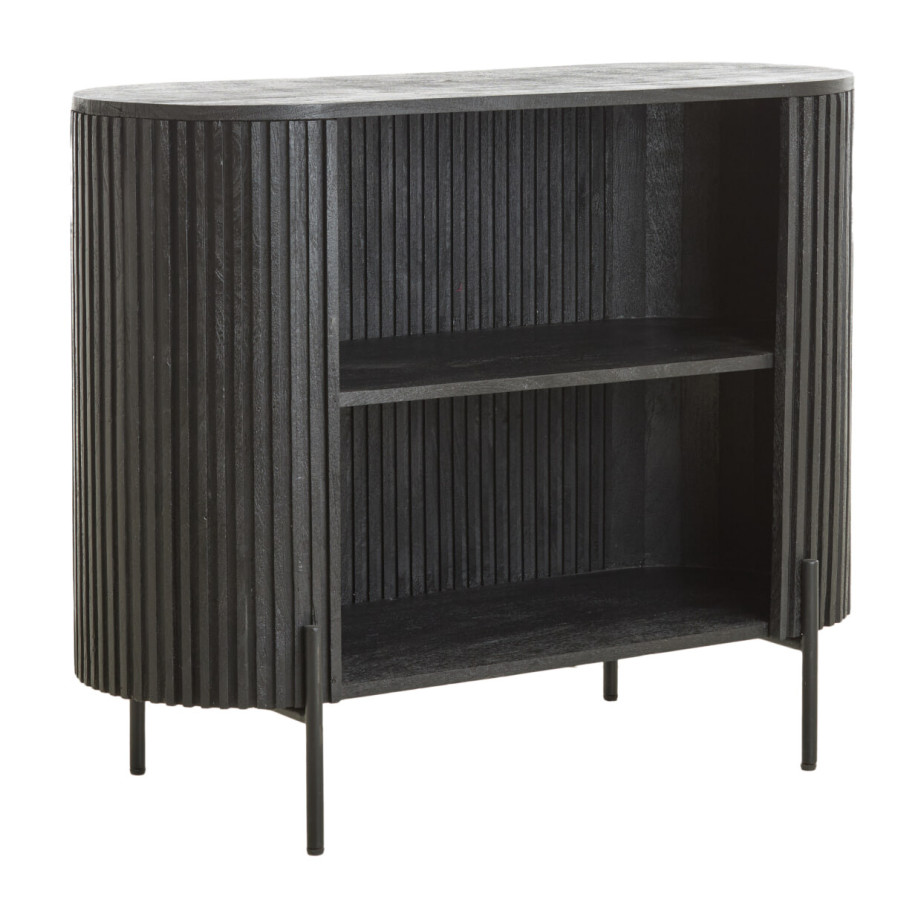 Light & Living Dressoir 'Dumosi' Mangohout, 100cm, kleur Mat Zwart afbeelding 1