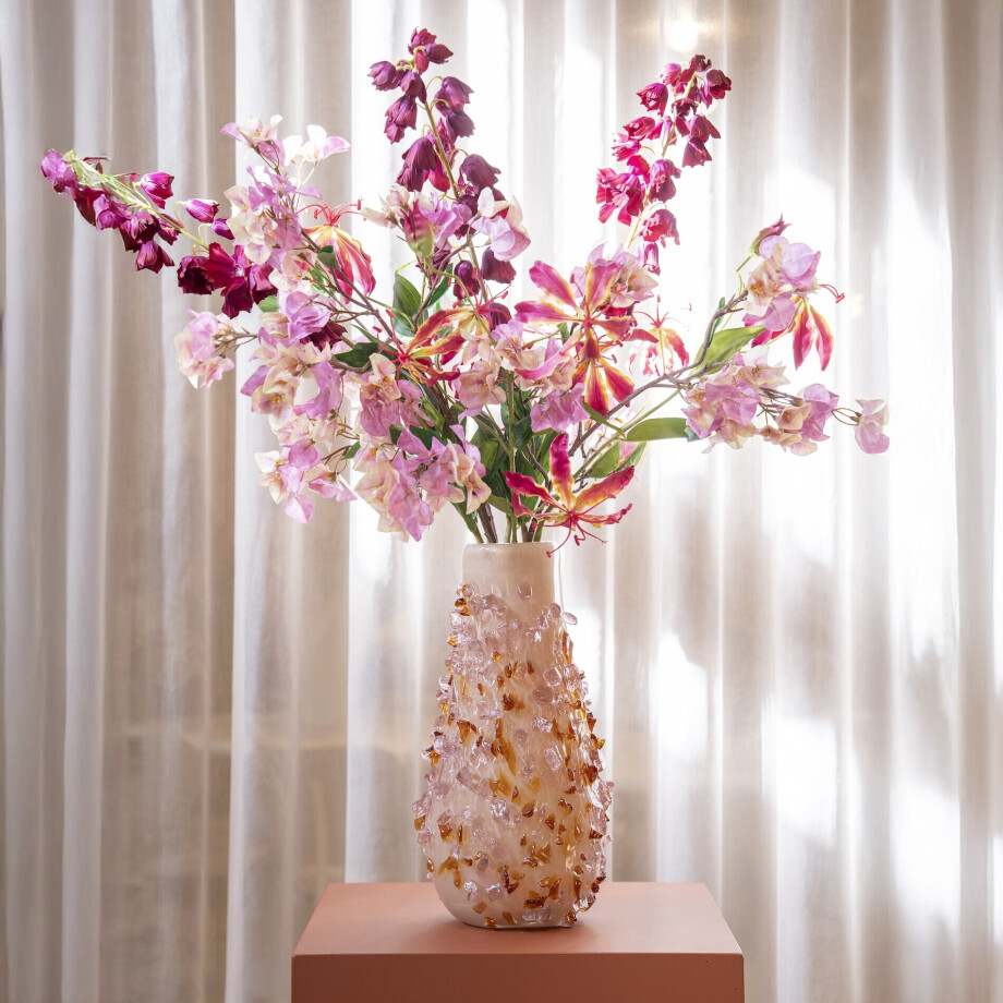 By-Boo Vaas 'Quartz' Glas, 40cm hoog afbeelding 1