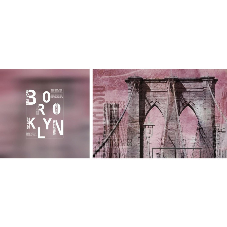 queence Artprint op linnen Brooklyn set van 2 (set) afbeelding 1