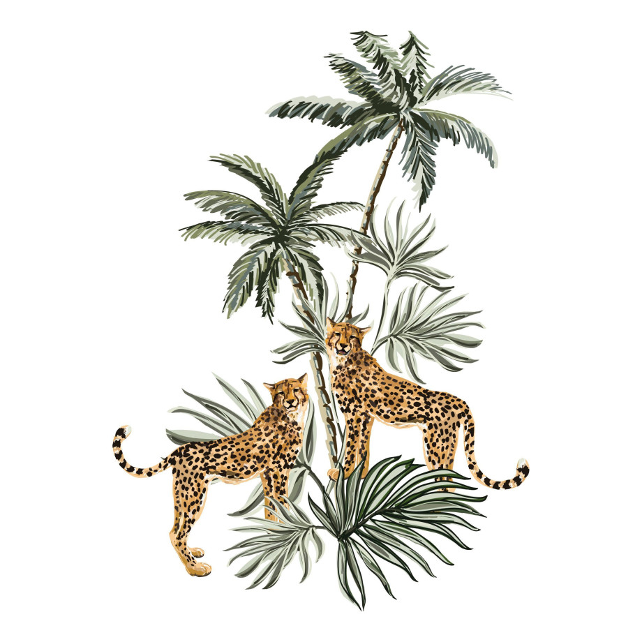 queence Artprint op linnen Leopard afbeelding 1