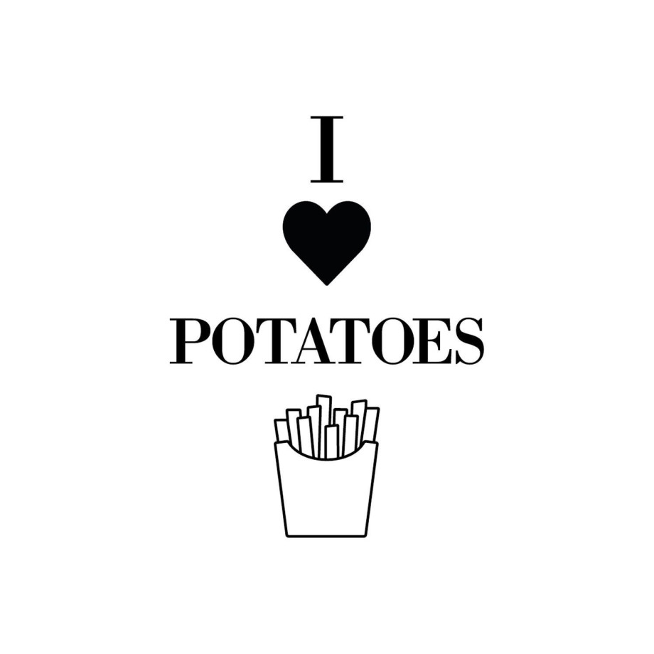 queence Sierobject voor aan de wand I LOVE POTATOES Stalen bord, blikken bord, spreuk, grappig, wanddecoratie, retro, 20x30cm afbeelding 1