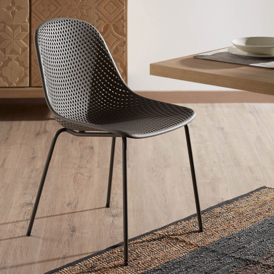 Kave Home Tuin / Eetkamerstoel 'Quinby', kleur Grijs Kave Home Tuin / Eetkamerstoel 'Quinby', kleur Grijs afbeelding 1