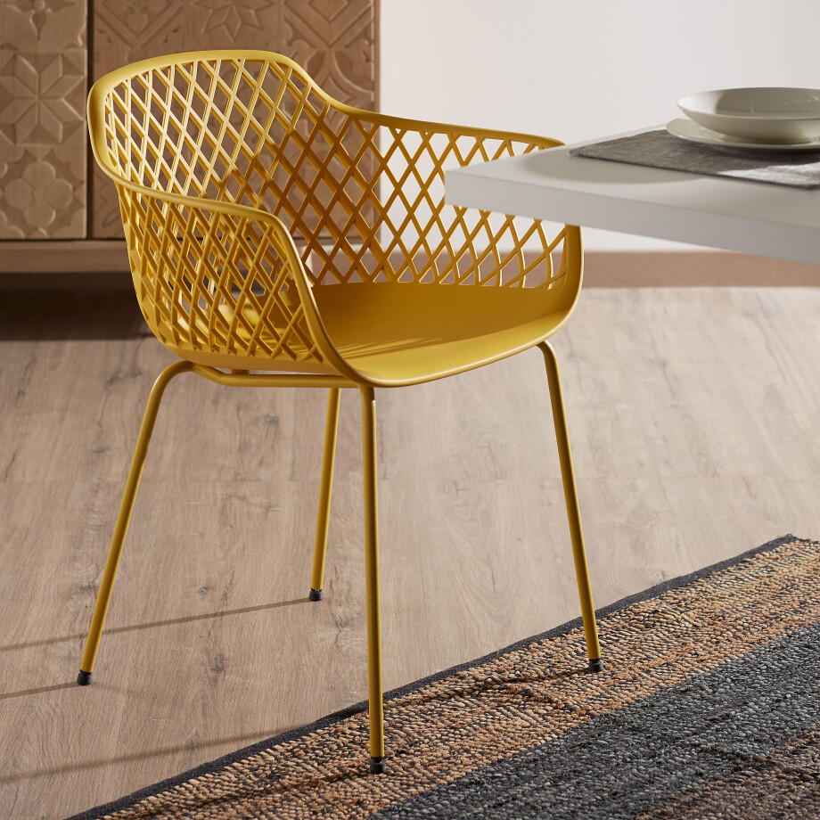 Kave Home Eetkamerstoel 'Quinn', kleur Geel afbeelding 1