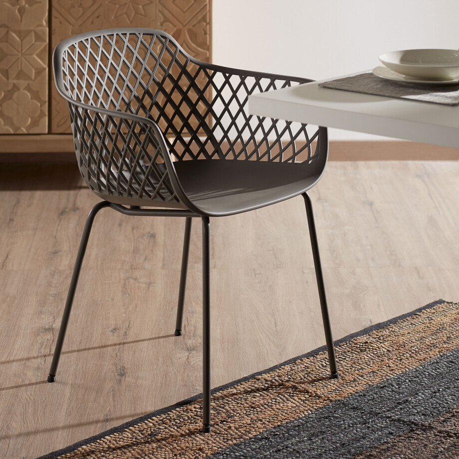 Kave Home Eetkamerstoel 'Quinn', kleur Grijs Kave Home Eetkamerstoel 'Quinn', kleur Grijs afbeelding 1