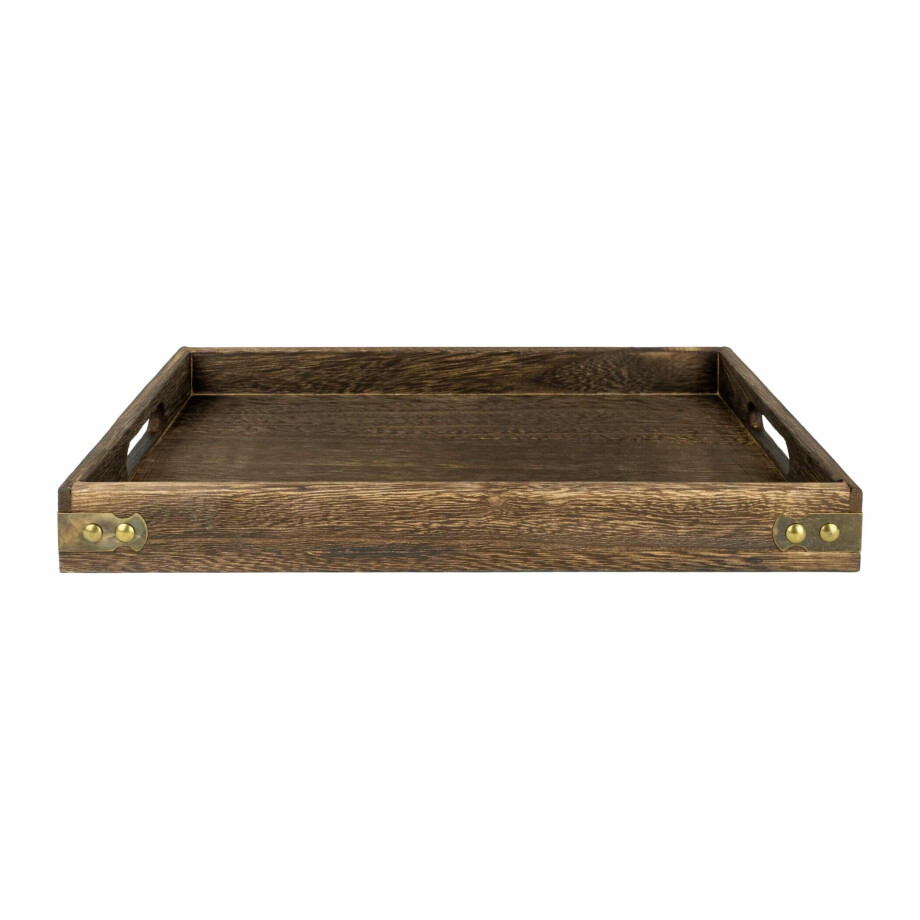 QUVIO Dienblad met handvaten - 24 x 36 cm - Bruin QUVIO Dienblad met handvaten - 24 x 36 cm - Bruin afbeelding 1