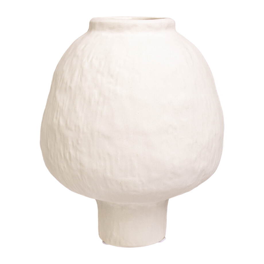 QUVIO Japandi vaas bolvormig keramiek - Gebroken wit - 21 cm QUVIO Japandi vaas bolvormig keramiek - Gebroken wit - 21 cm afbeelding 1