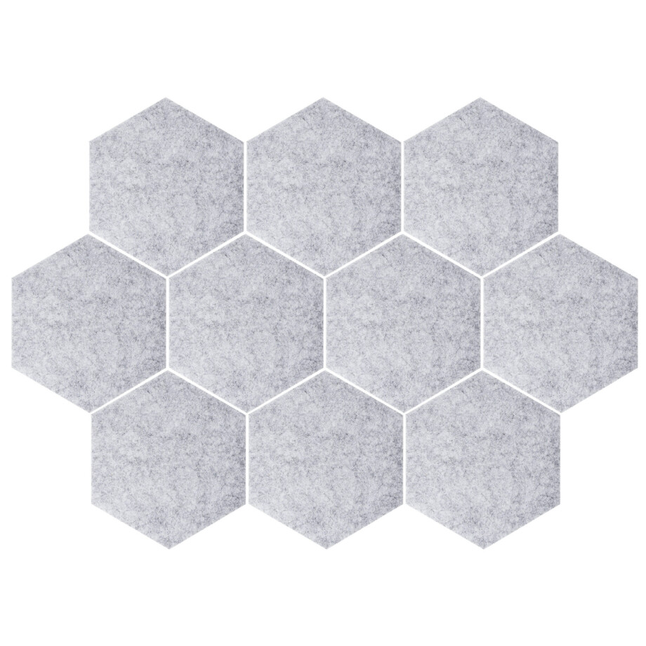 QUVIO Memobord - Hexagon Bulletin board - Set van 10 - Vilt afbeelding 1
