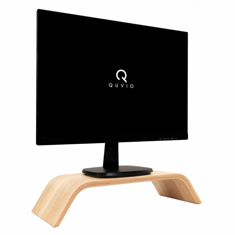 QUVIO Monitorstandaard - Bamboe afbeelding 1