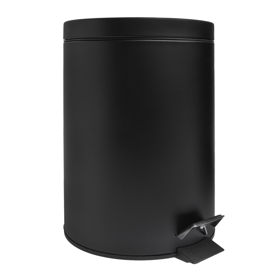 QUVIO Prullenbak 5 L - Rond - Metaal - Zwart QUVIO Prullenbak 5 L - Rond - Metaal - Zwart afbeelding 1