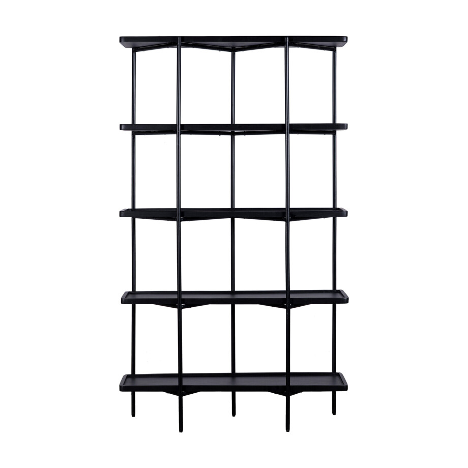 QUVIO Wandkast Luce - FSC® mangohout - 180 cm - Zwart afbeelding 1