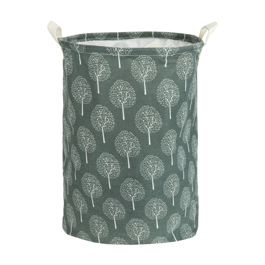 QUVIO Wasmand met handvaten - Boom patroon - Grijs - 43 L afbeelding 1
