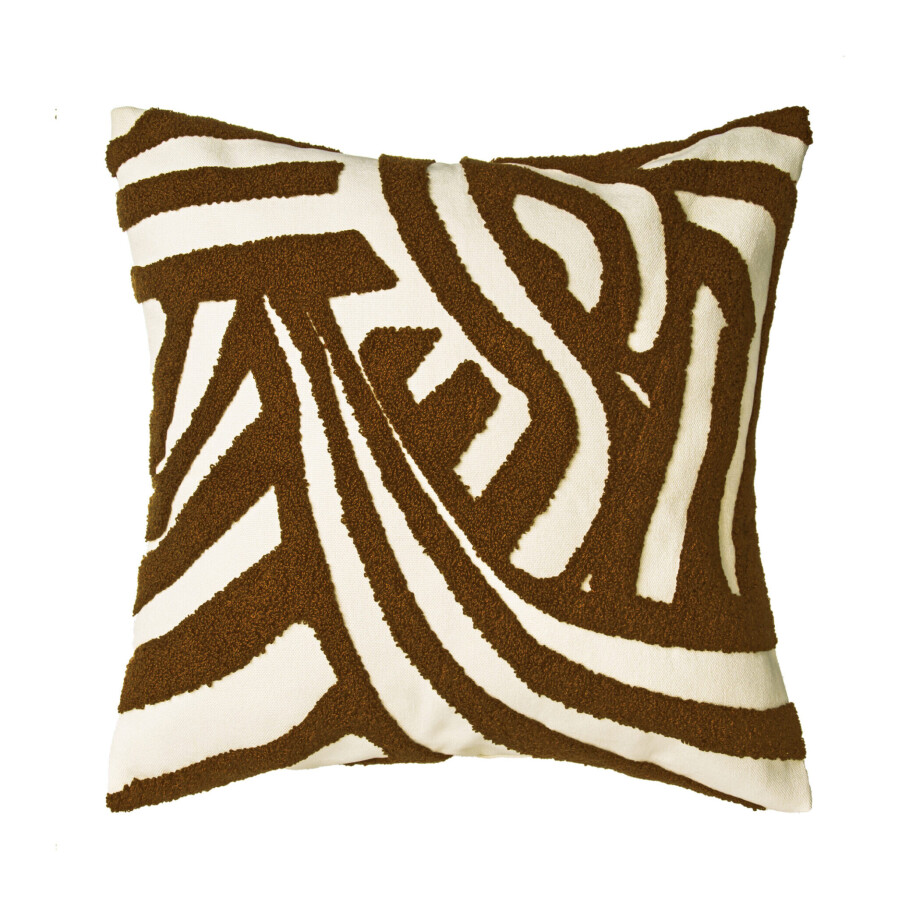 QUVIO Zebra Kussenhoes - Abstract patroon - 45x45 cm - Bruin - Wit QUVIO Zebra Kussenhoes - Abstract patroon - 45x45 cm - Bruin - Wit afbeelding 1