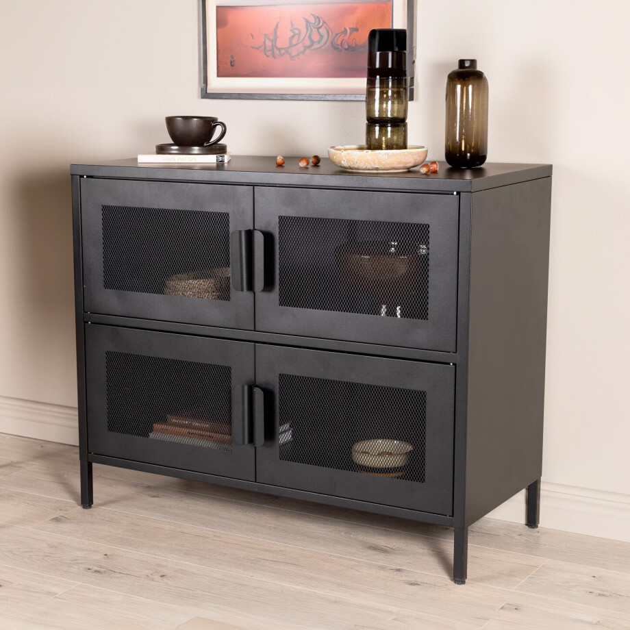 Nohr Dressoir 'Raeanne' 90cm, Metaal, kleur Zwart afbeelding 1