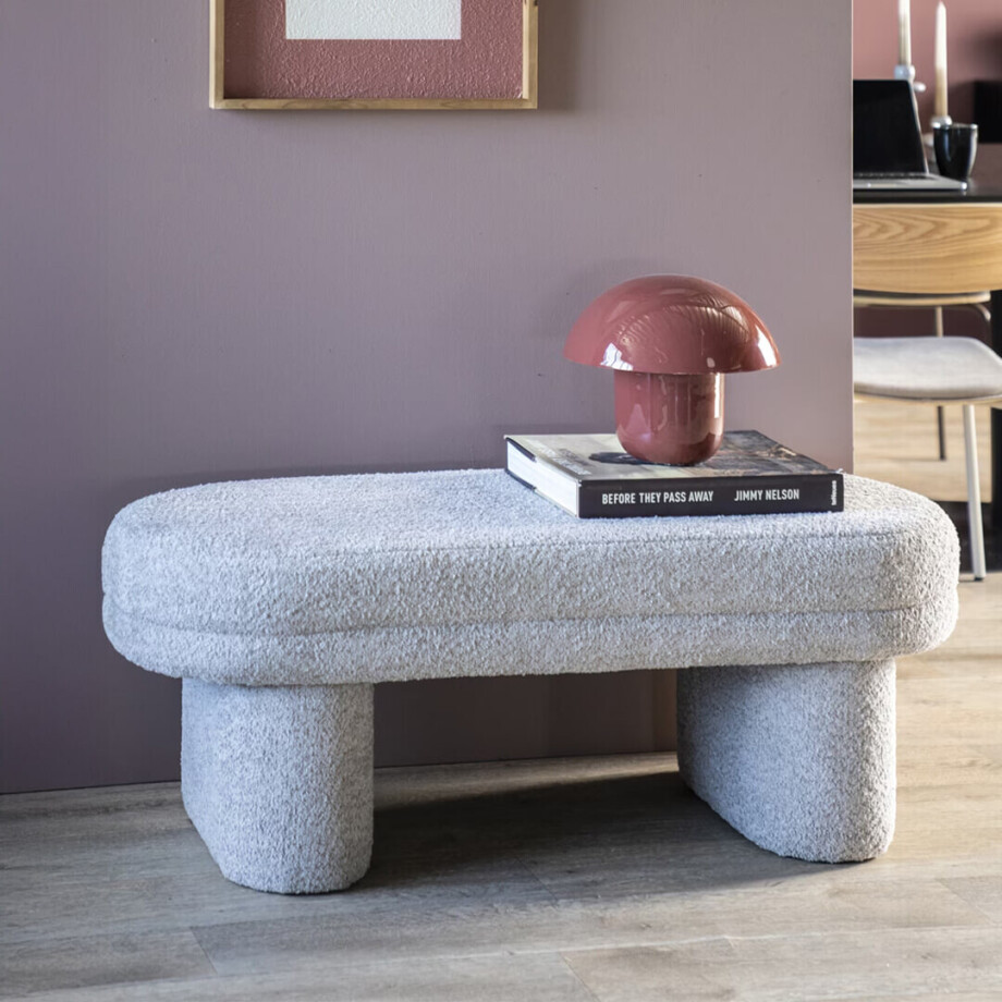 By-Boo Halbank 'Rama' Bouclé, 120cm, kleur Beige afbeelding 1