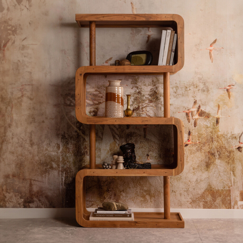 WOOOD Wandkast 'Rattle' Acaciahout, 160 x 82cm afbeelding 1