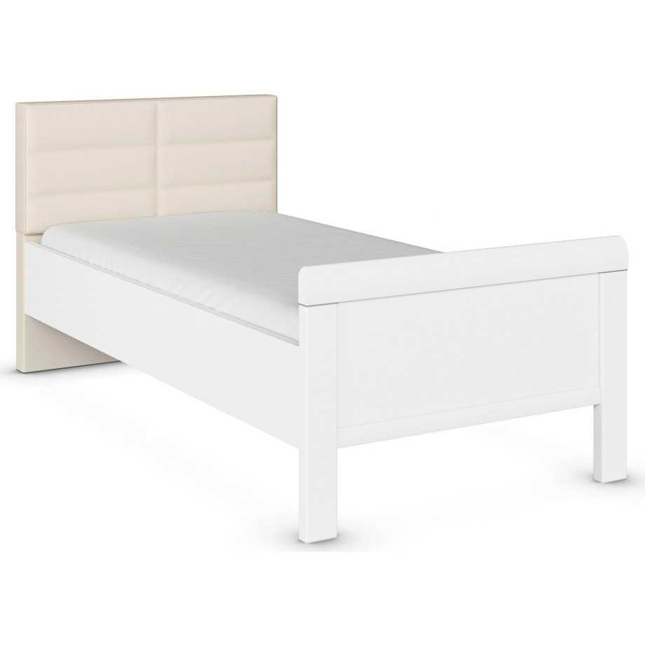 rauch Bed Eenpersoons Stollenbed EVELYN in comfortabele hoogte met gestoffeerd hoofdeinde in elegante stijl made in germany afbeelding 1