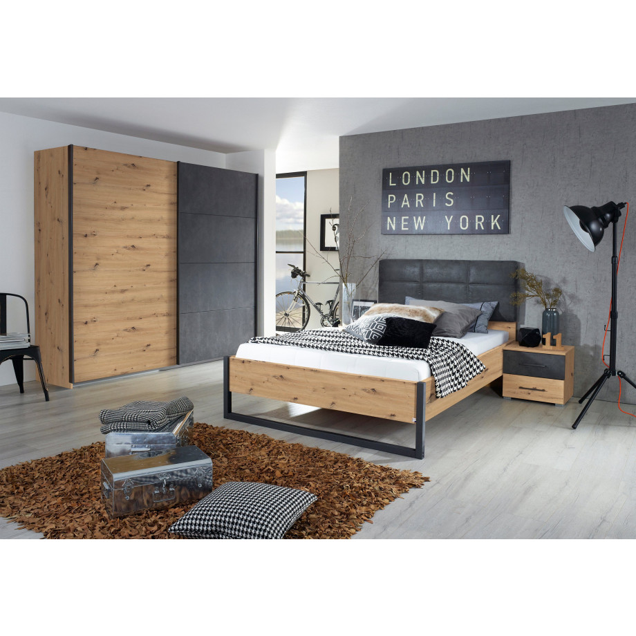 rauch Bed TAMPA in moderne industriële stijl, metalen bedslede afbeelding 1