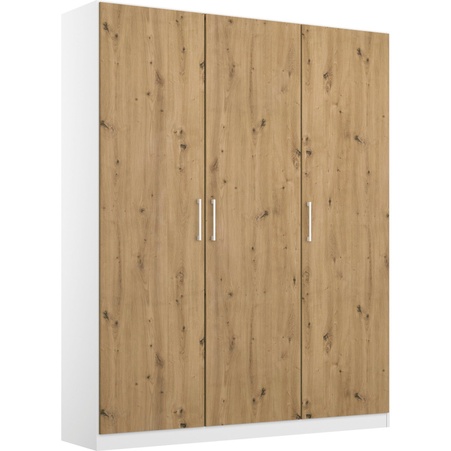 rauch Draaideurkast Kledingkast COSMO met extra legplanken, metalen grepen in wit made in germany afbeelding 1