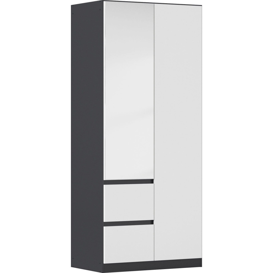 rauch Draaideurkast Kledingkast met spiegel garderobe MAINZ greeploos front met spiegel, buitendeuren met push-to-openfunctie afbeelding 1