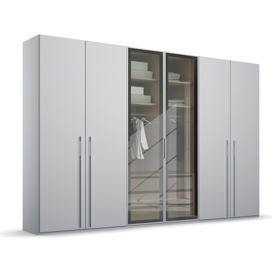rauch Draaideurkast Kledingkast kast garderobe SKAT SHINE met hoogwaardige, transparant grijs glas inclusief uitgebreid toebehoren made in germany afbeelding 1