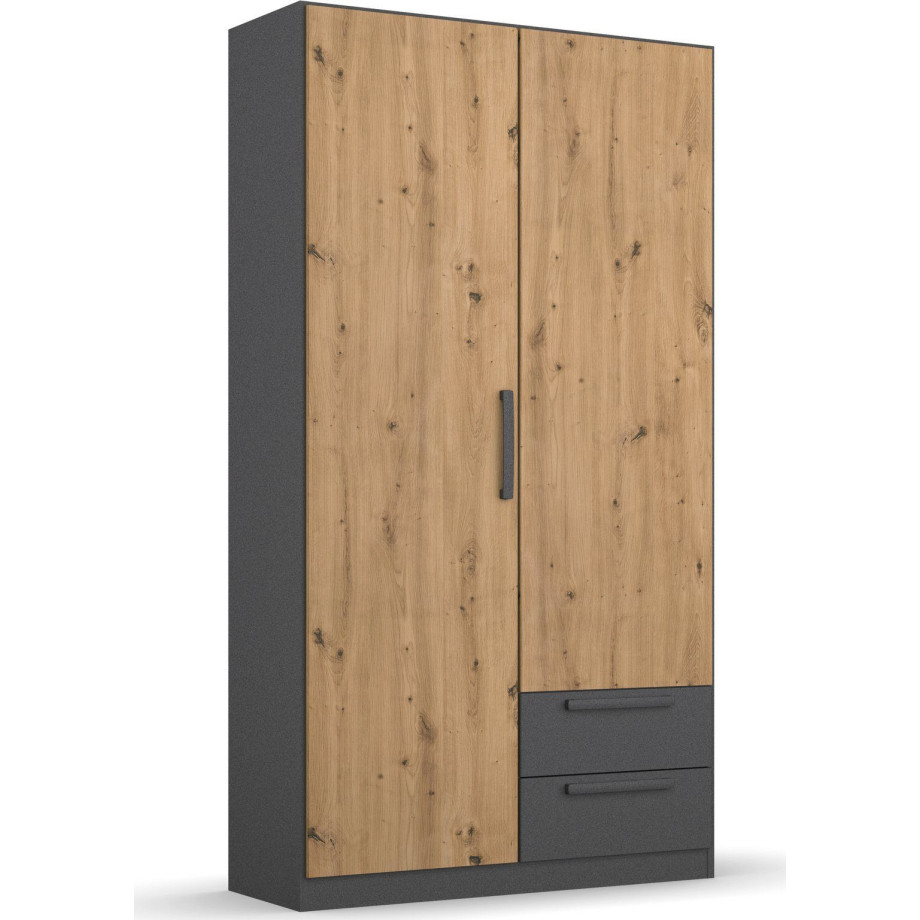 rauch Draaideurkast StyleUp Type Dark & Wood met trendy contrastkleurige grepen afbeelding 1