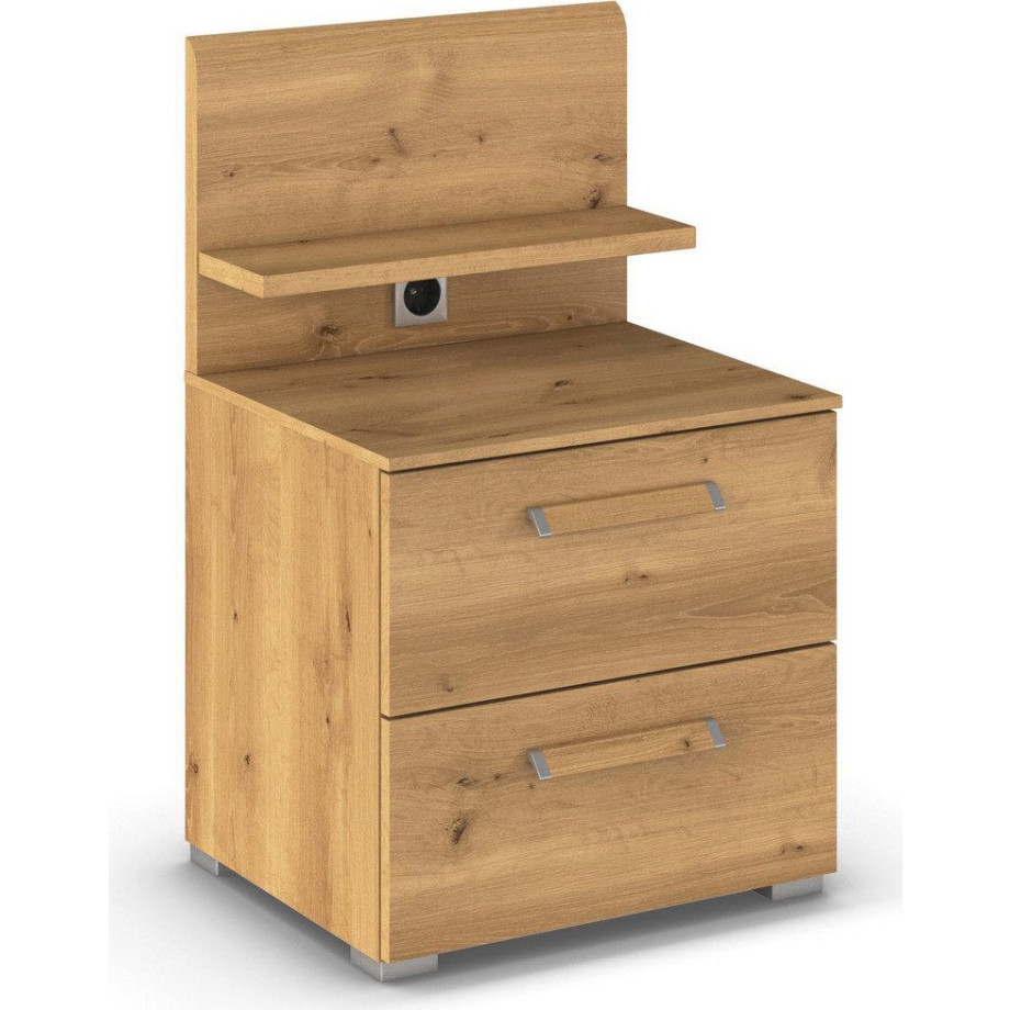 rauch Nachtkastje Nachtconsole Commode EVELYN in elegante stijl 2 ladenpaneel met stopcontact made in germany afbeelding 1