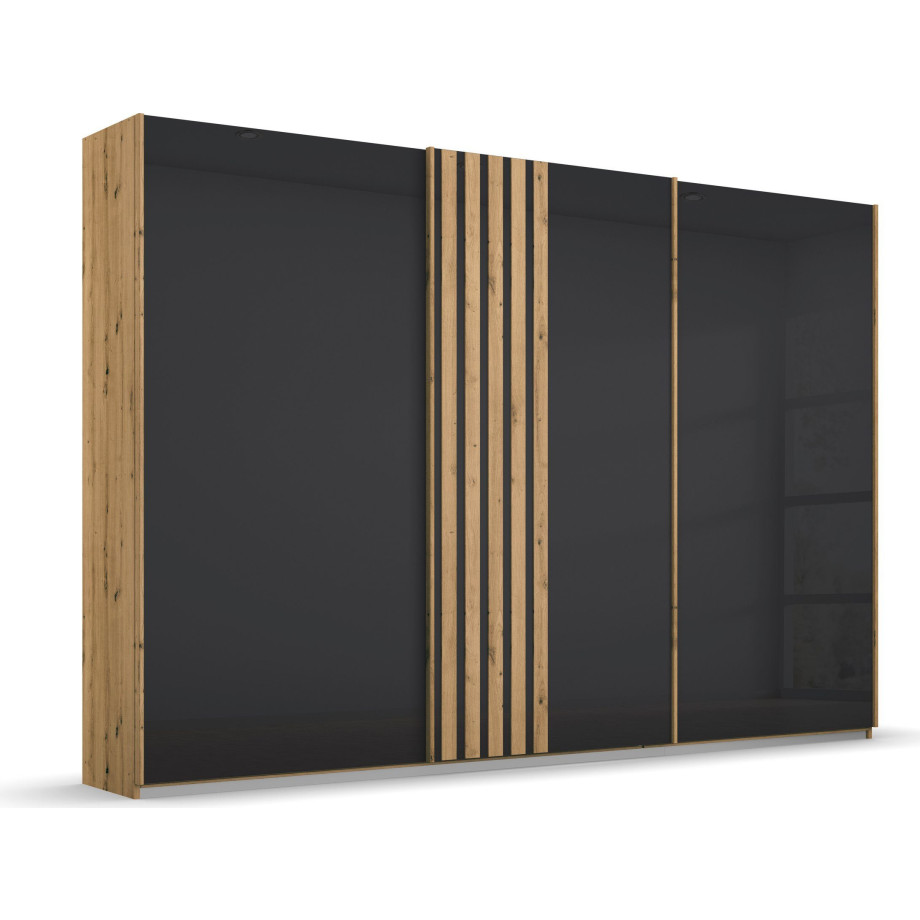 rauch Schuifdeurkast Mosbach in moderne lamellen-look en glazen front afbeelding 1