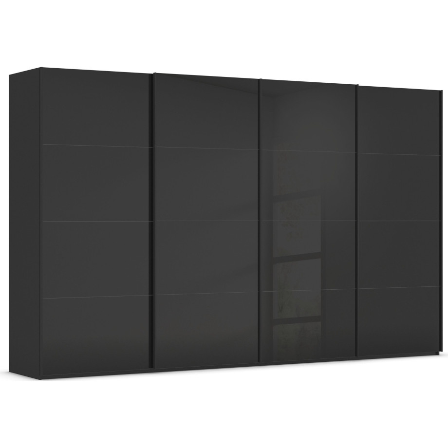 rauch Schuifdeurkast Kledingkast Kast Garderobe Slaapkamerkast SCALE-FYRA edel vierdelige deuren met glas-front veel kleuren made in germany afbeelding 1