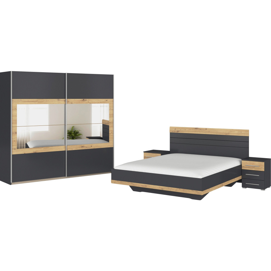 rauch Slaapkamerserie Tarragona Kast in 3 breedtes, bed in 2 breedtes, 2 nachttafels MADE IN GERMANY (set) afbeelding 1