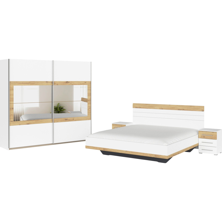 rauch Slaapkamerserie Tarragona Kast in 3 breedtes, bed in 2 breedtes, 2 nachttafels MADE IN GERMANY (set) afbeelding 1