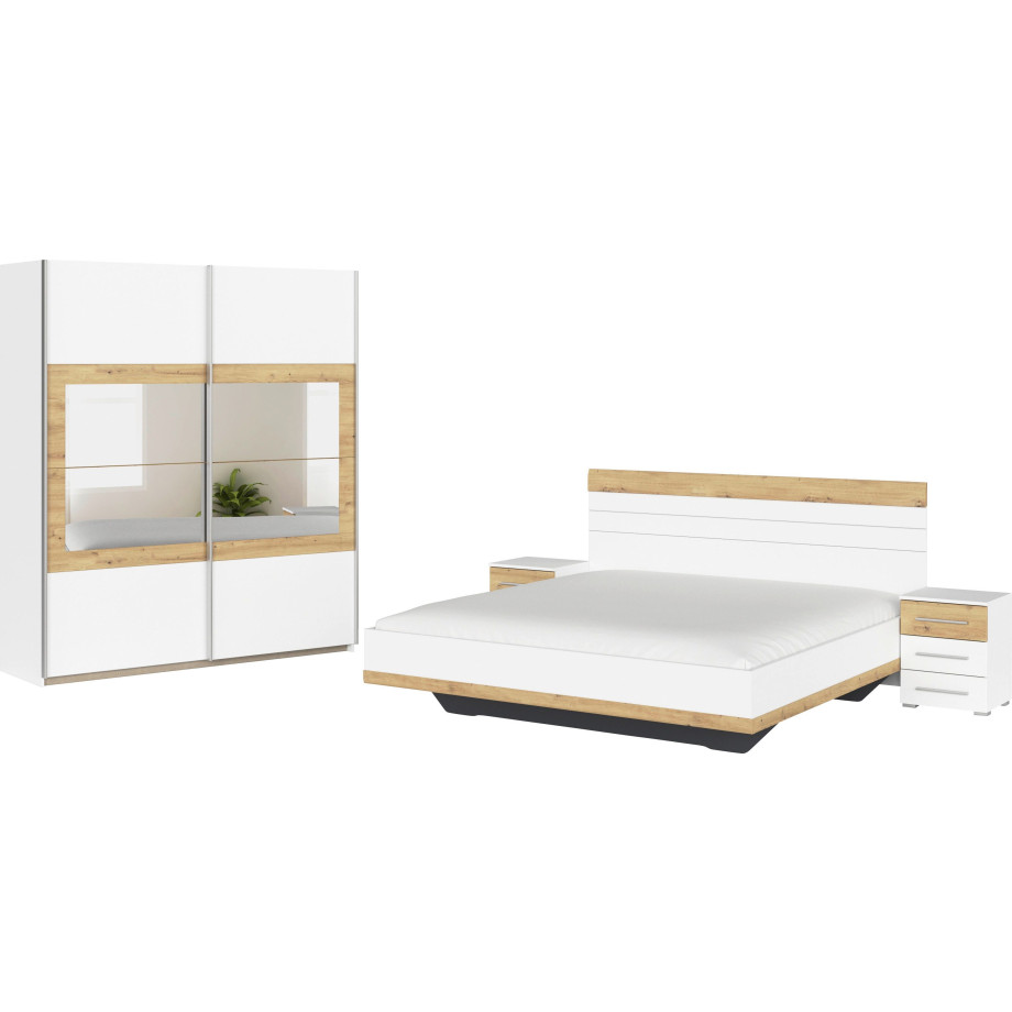 rauch Slaapkamerserie Tarragona Kast in 3 breedtes, bed in 2 breedtes, 2 nachttafels MADE IN GERMANY (set) afbeelding 1