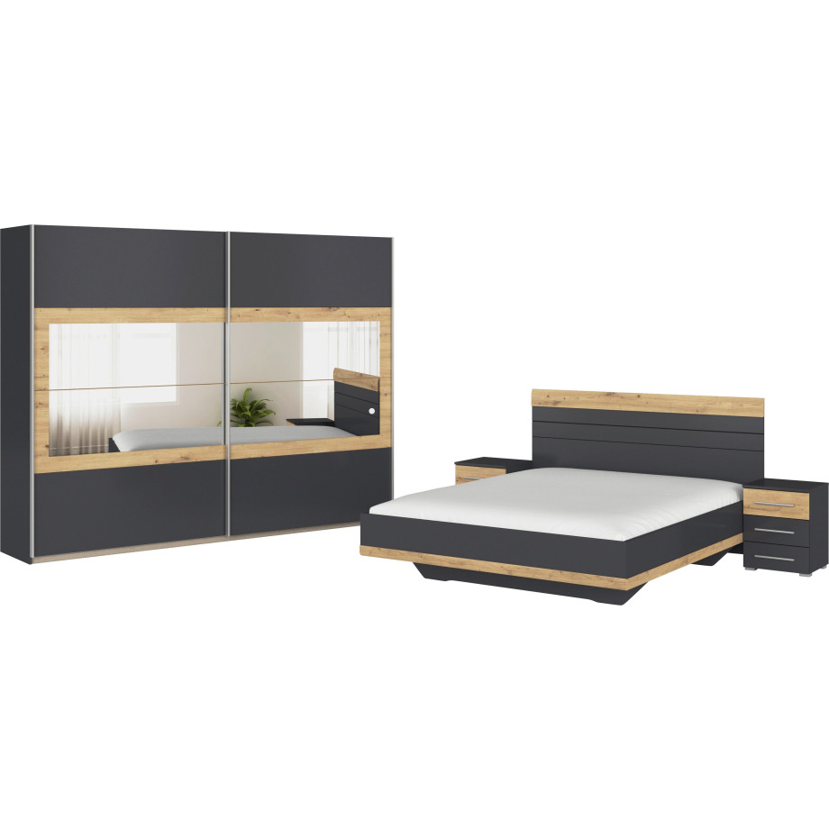 rauch Slaapkamerserie Tarragona Kast in 3 breedtes, bed in 2 breedtes, 2 nachttafels MADE IN GERMANY (set) afbeelding 1