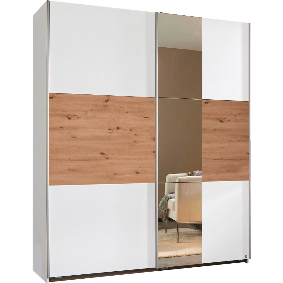 rauch Zweefdeurkast Kledingkast kast garderobe ASTANA met soepel lopende deuren inclusief 2 stoffen dozen en metalen grepen topseller made in germany afbeelding 1