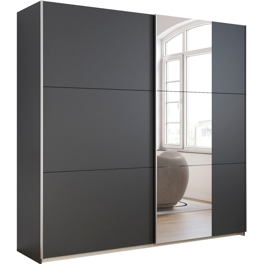 rauch Zweefdeurkast Kledingkast draaideurkast kast garderobe KRONACH TOPSELLER met spiegel en veel opbergruimte, metalen greepstrips, made in germany afbeelding 1