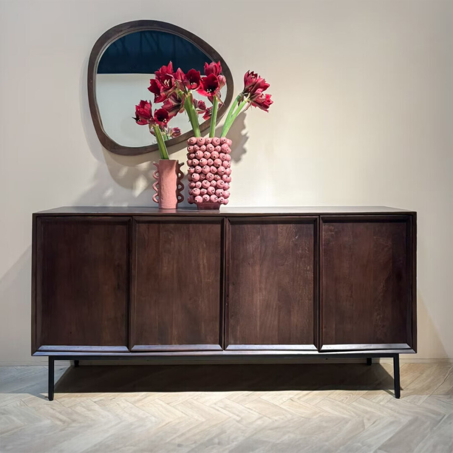 Livingfurn Dressoir 'Ravenstein' Mangohout, 180cm, kleur Bruin afbeelding 