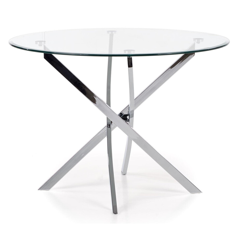 Glazen eettafel Raymond 100 cm breed Chrome Glazen eettafel Raymond 100 cm breed Chrome afbeelding 1